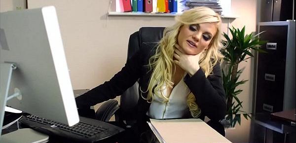 Blonde chick gets fucked by the IT guy in the office